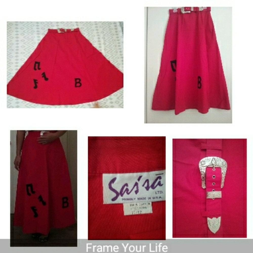 Vintage sas'sa hot red skirt - Picture 4 of 4